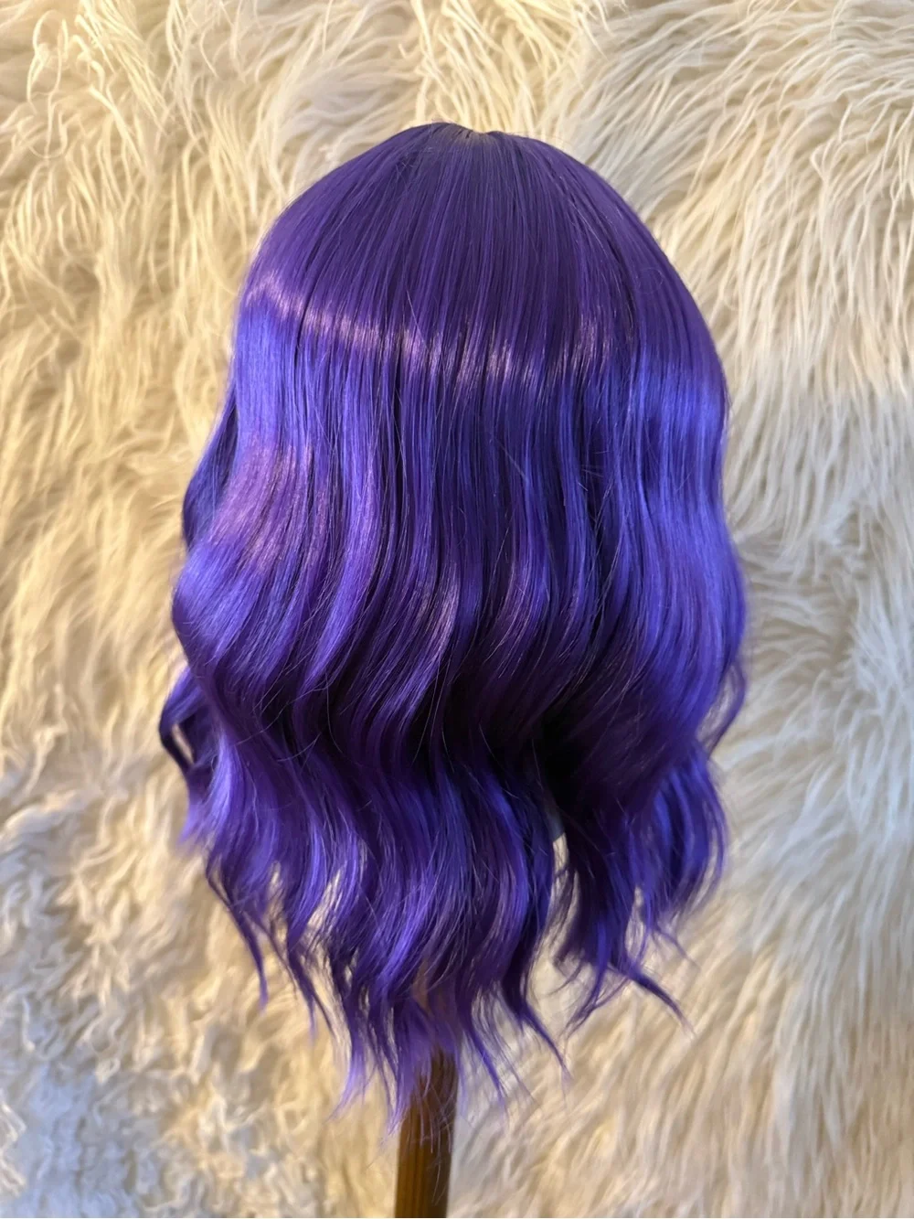 Vibrant Purple Short Wavy Women's Wig